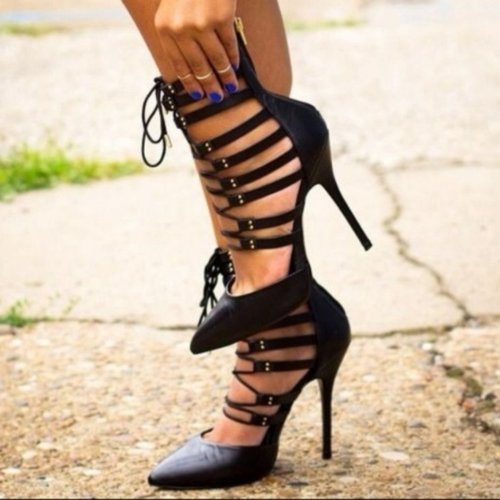 Steve Madden STS Blue Leather Lace Up Heels - Picture 8 of 8